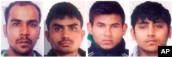 Convicted rapists (from left), Mukesh Singh, Akshay Thakur, Vinay Sharma and Pawan Gupta