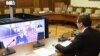 Video-konferencija predsednika Srbije Aleksandra Vučića i nemačke kancelarke Angele Merkel, tokom pandemije koronavirusa, u Beogradu, 18. marta 2020. (Foto: Fejsbuk stranica predsednika Srbije)