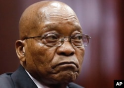 Former South African President Jacob Zuma in the dock at the High Court in Durban, South Africa, April 6, 2018.