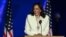 Vice President-elect Kamala Harris delivers remarks in Wilmington, Delaware, on November 7, 2020, after being declared the winner with Joe Biden of the presidential election. (Photo by Jim WATSON / AFP)