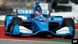 Le suédois Felix Rosenqvist lors d'une séance d'essais pour la course automobile IndyCar Classic, le 22 mars 2019, à Austin, Texas. (Photo AP/Eric Gay)