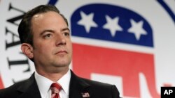 FILE - In this Jan. 24, 2014 file photo, Republican National Committee Chairman Reince Priebus is seen at the RNC winter meeting in Washington. 