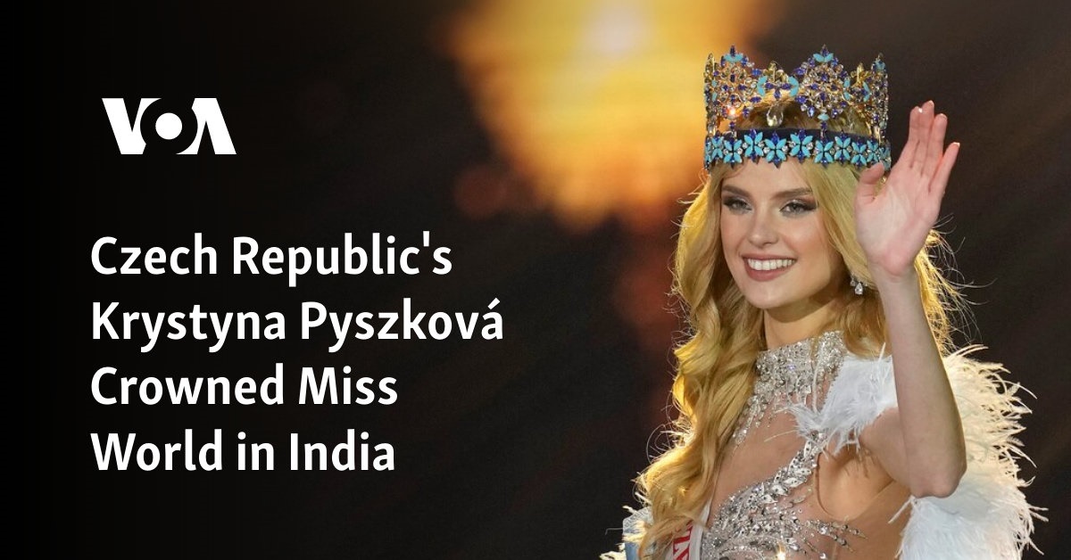 Krystyna Pyszková, de la République tchèque, couronnée Miss Monde en Inde