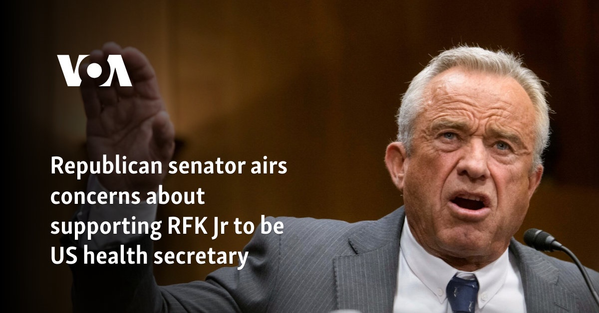 Republican senator airs concerns about supporting RFK Jr to be US health secretary