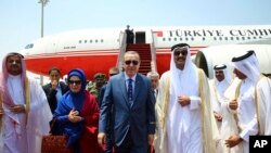 رجب طیب اردوغان رئیس جمهوری ترکیه و شیخ تمیم بن حمد آل ثانی، امیر قطر