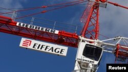Le logo de l'entreprise française Eiffage à Paris, France, le 2 mars 2016.