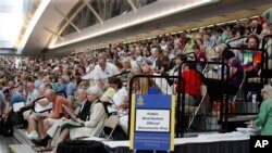 Suasana sidang majelis umum Gereja Presbiterian di Pittsburgh, AS, untuk menentukan kemungkinan divestasi dari perusahaan Israel.