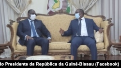 Macky Sall, Presidente do Senegal, e Umaro Sissoco Embaló, Presidenteda Guiné-Bissau, Accra, Gana, 7 de Novembro de 2020