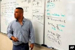 East Los Angeles College Math instructor Daniel Judge, teaches statistics at the East Los Angeles College in Los Angeles, Calif.