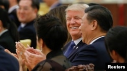 Tổng thống Mỹ Donald Trump trong chuyến thăm Trung Quốc cuối năm ngoái.