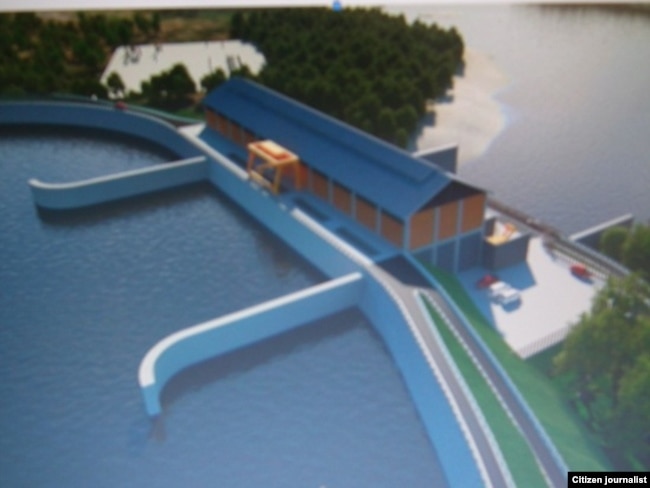 FILE: A model of Don Sahong dam.