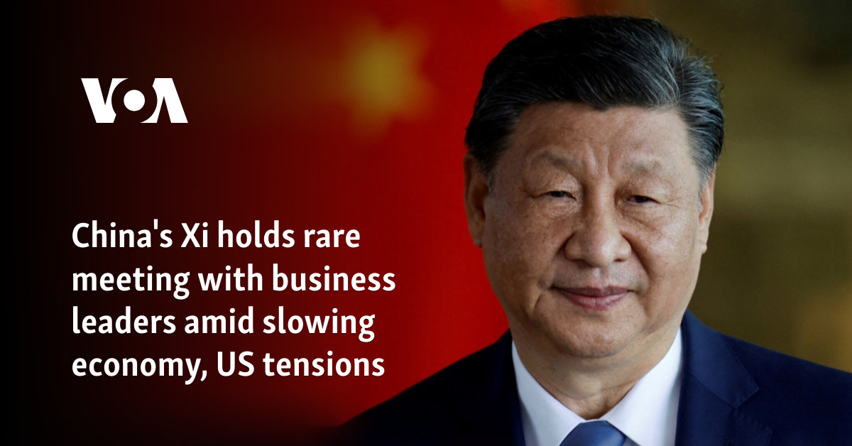 China's Xi holds rare meeting with business leaders amid slowing economy, US tensions