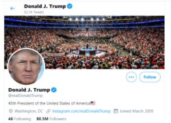 President Donald Trump's Twitter account