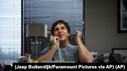 In this image released by Paramount Pictures, Christian Bale appears in a scene from "The Big Short." (Jaap Buitendijk/Paramount Pictures via AP)