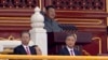 中国国家主席习近平2021年7月1日在北京天安门广场发表中共建党100周年庆祝活动讲话。(美联社）