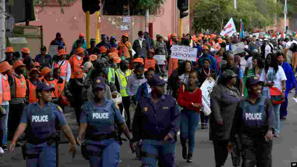 Une marche contre la xénophobie a lieu à Durban, en Afrique du Sud, &nbsp;jeudi 16 avril 2015.