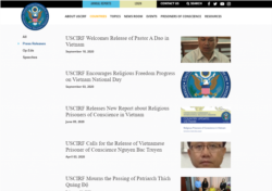Trang tin của USCIRF về Việt Nam