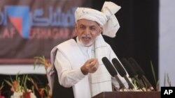 FILE - Afghanistan's President Ashraf Ghani speaks to religious leaders during an anti-corruption conference at Amani high school in Kabul, Afghanistan, Sept. 1, 2015. For Afghanistan, entrenched corruption is resulting in donor fatigue.