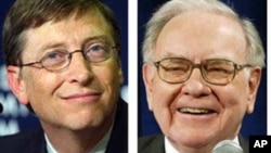 Konglomerat AS, Bill Gates dan Warren Buffet termasuk dalam kelompok milyuner yang mendukung kenaikan pajak bagi orang kaya (foto: dok).