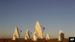Radio telescopes like these near Carnarvon, South Africa are used to study radio signals from throughout the universe.