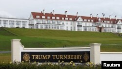 FILE - An exterior view of the hotel at the Trump Turnberry golf resort in Turnberry, Scotland, Britain, June 13, 2016.