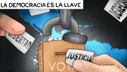 Caricatura con la que el joven venezolano Gabriel Moncada ganó este año el concurso «Arte y Democracia», organizado por la OEA. Foto: Cortesía.