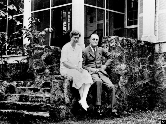 Franklin and Eleanor Roosevelt in Warm Springs, Georgia Oct. 4, 1929. (AP Photo)