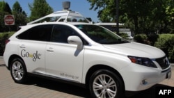 FILE - A Google self-driving car is seen in Mountain View, California, May 13, 2014. 