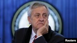 FILE - Nicholas Haysom, then the head of the U.N. Assistance Mission in Afghanistan, listens to a question during a news conference in Kabul, Afghanistan, Feb. 14, 2016.