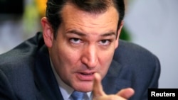 FILE - U.S. Senator Ted Cruz answers questions during the Reuters Washington Summit in Washington, Oct. 24, 2013.