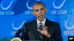 Tổng thống Barack Obama phát biểu tại hội nghị Đại dương của chúng ta ở Washington, ngày 15/9/2016.