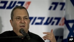 Israeli Defense Minister Ehud Barak speaks to Labor party members in Tel Aviv, Israel (File Photo)