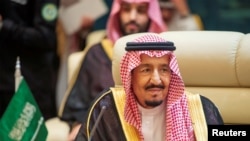 FILE - Saudi Arabia's King Salman bin Abdulaziz attends the Gulf Cooperation Council (GCC) summit in Mecca, Saudi Arabia, May 30, 2019. 