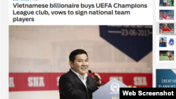 Đài Fox Sports Asia loan tin ông Nguyễn Hoài Nam sắp mua cổ phần CLB FK Sarajevo của Bosnia.