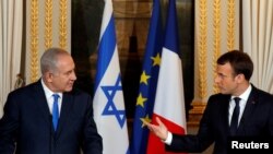 Benjamin Netanyahu et Emmanuel Macron à l'Elysée, Paris, le 10 décembre 2017. 