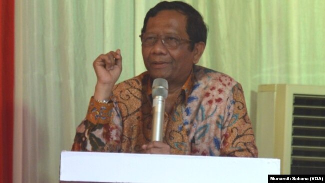 Prof. DR Mahfud MD. (Foto: VOA/Munarsih Sahana).