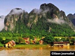 ພາບສ່ວນນຶ່ງຂອງບ່ອນທ່ອງທ່ຽວໃນເມືອງວັງວຽງ, ຂ. ວຽງຈັນ