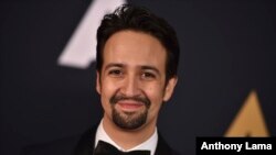 FILE - Lin-Manuel Miranda, creator of the musical "Hamilton," is an Oscar nominee for a song in the Disney film 'Moana.' He's one of just two Latinos in contention for an award.