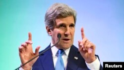 John Kerry saat berpidato di Jakarta pekan lalu.