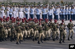 Pakistani commandos from the Special Services Group march during a military parade to mark Pakistan's Republic Day, in Islamabad, Pakistan, March 23, 2017.