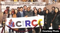 Sameth Mell is pictured with the Coalition of Immigrants, Refugees, and Communities of Color (CIRCC) in Olympia, Washington, on Legislative Day. (Courtesy of Sameth Mell) 