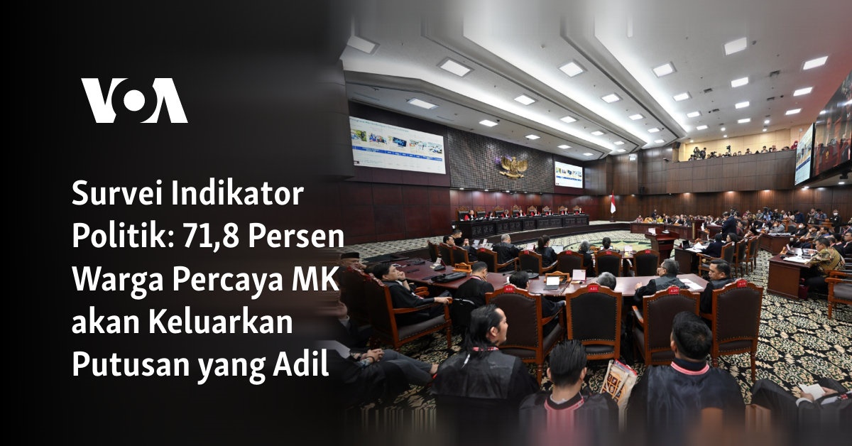 Survei Indikator Politik: 71,8 Persen Warga Percaya MK Akan Keluarkan ...