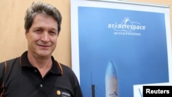 Visiona Chief Executive Eduardo Bonini poses for picture before the launch of Brazil's first defense and strategic satellite communications, in Kourou, French Guiana, March 21, 2017.