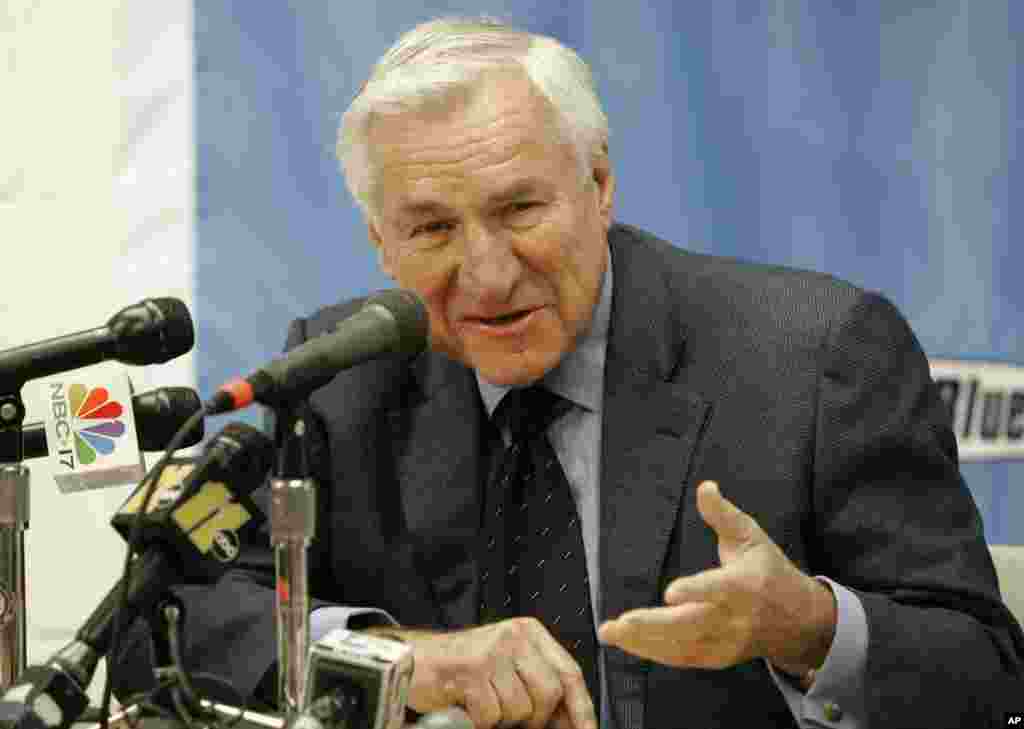 Former North Carolina basketball coach Dean Smith, pictured in 2006.