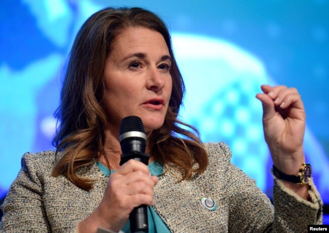 FILE - Melinda Gates, shown at a 2017 meeting in Washington, says the Gates Foundation has made Africa a priority on which it already has spent more than $15 billion.