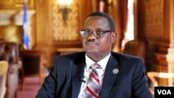 In January, Gambia native Samba Baldeh took office in the Wisconsin State Assembly. He’s shown in the Capitol building in Madison, Wis. (Betty Ayoub/VOA)