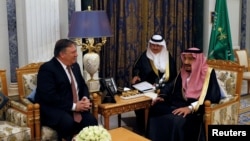 အမေရိကန် နိုင်ငံခြားရေး ဝန်ကြီး Mike Pompeo နဲ့ ဆော်ဒီဘုရင် Salman 