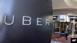 FILE - Uber headquarters in San Francisco.