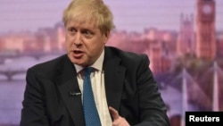 Ngoại trưởng Anh Boris Johnson trong cuộc phỏng vấn với BBC hôm 15/4.