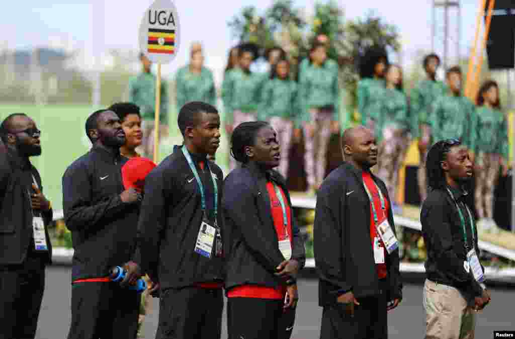 La cérémonie de bienvenue pour l'équipe d'Ouganda, à Rio de Janeiro, Brésil, le 31 juillet 2016.